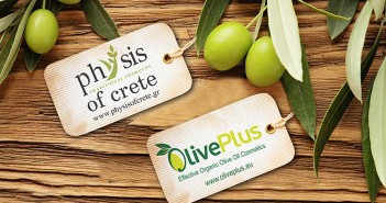 Olives over wooden background and olive oil label